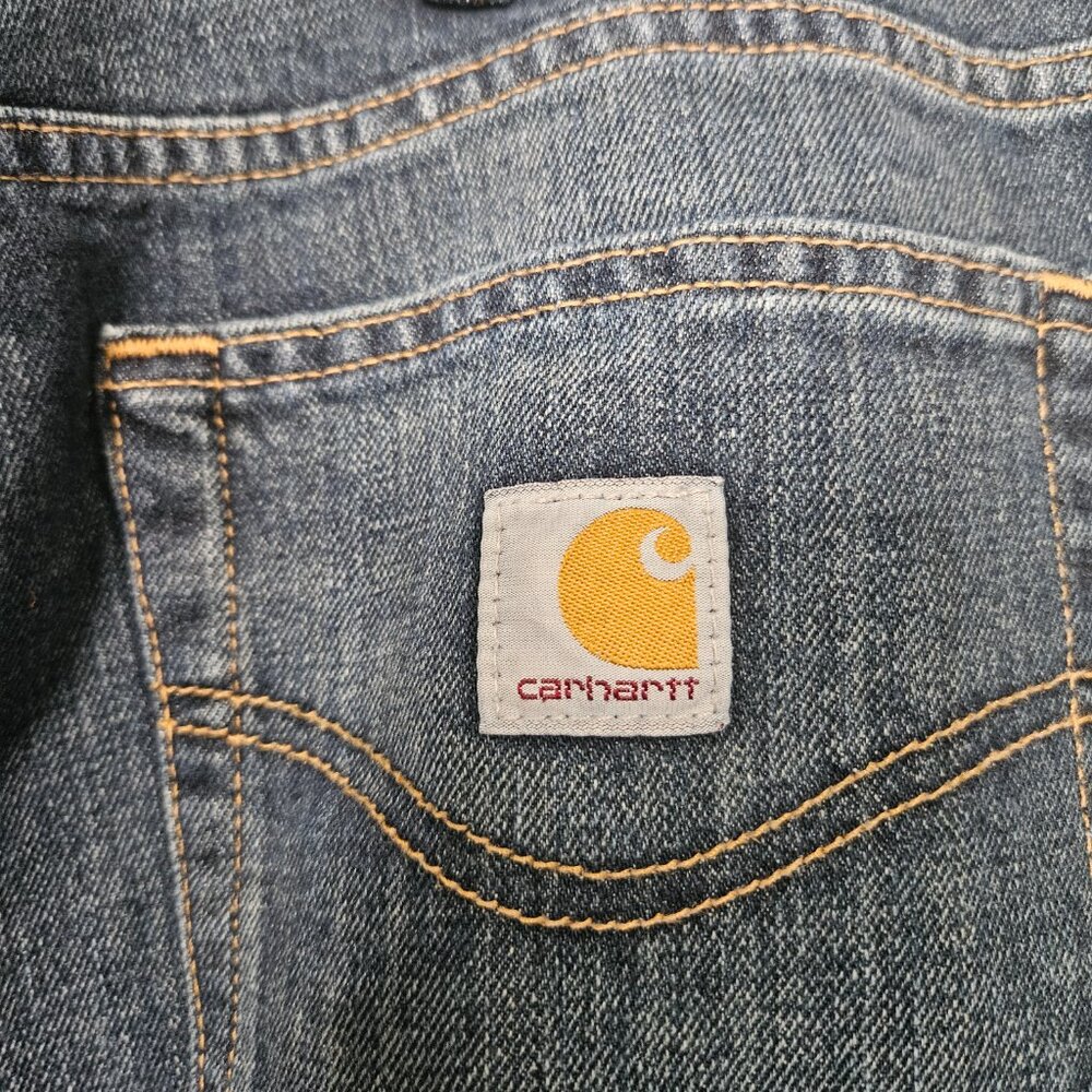 Carhartt Mens Fleece Lined Blue Jeans SZ 40×32 Pants Relaxed Fit Insulated denim - Picture 6 of 11